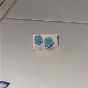 Blue Flower Stud Earrings